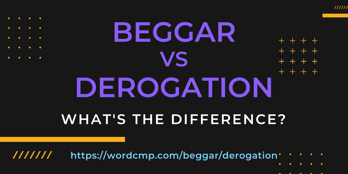 Difference between beggar and derogation