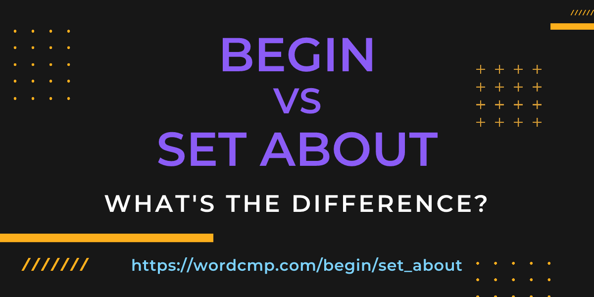 Difference between begin and set about