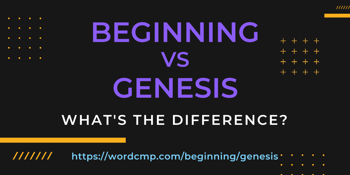 Difference between beginning and genesis