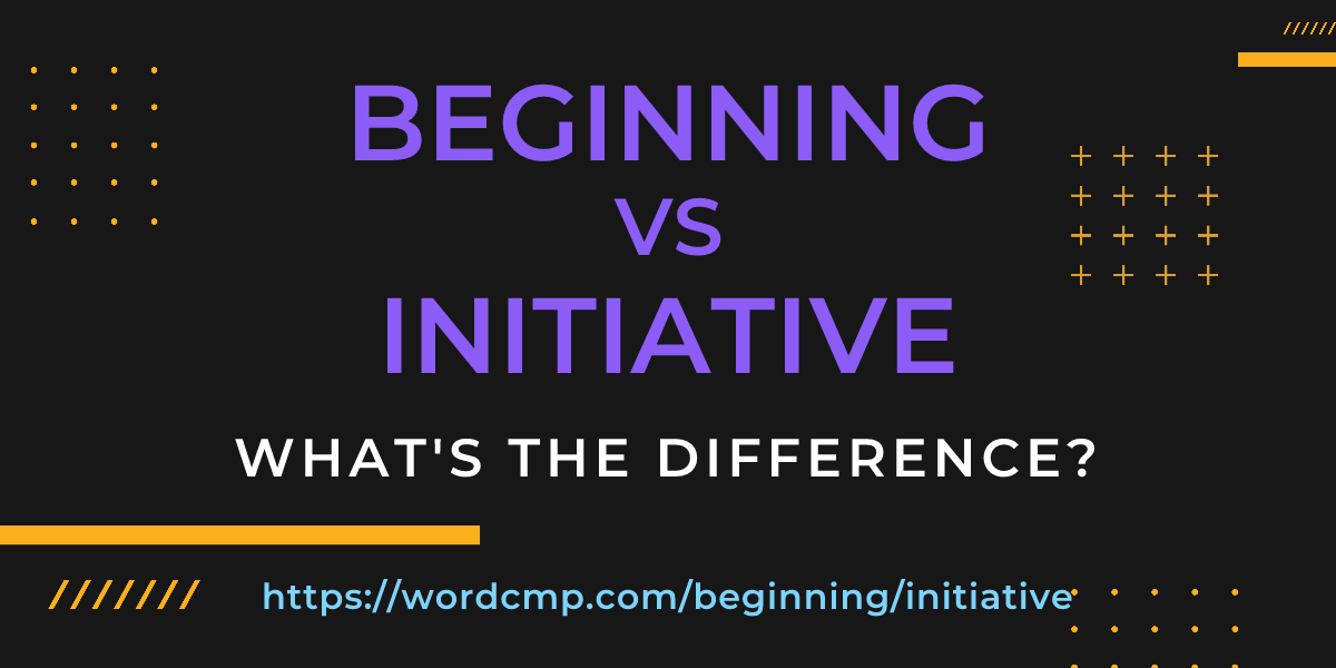 Difference between beginning and initiative