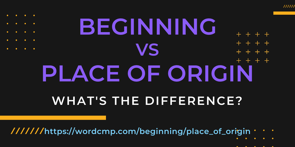 Difference between beginning and place of origin