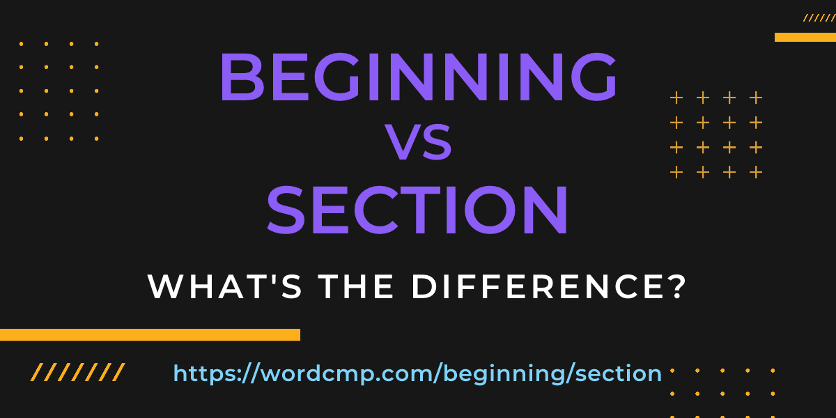 Difference between beginning and section