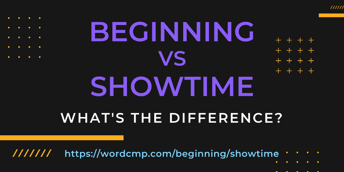 Difference between beginning and showtime