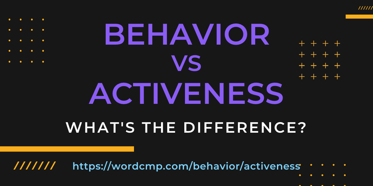 Difference between behavior and activeness