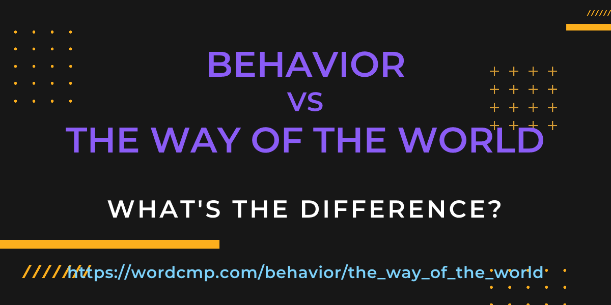 Difference between behavior and the way of the world