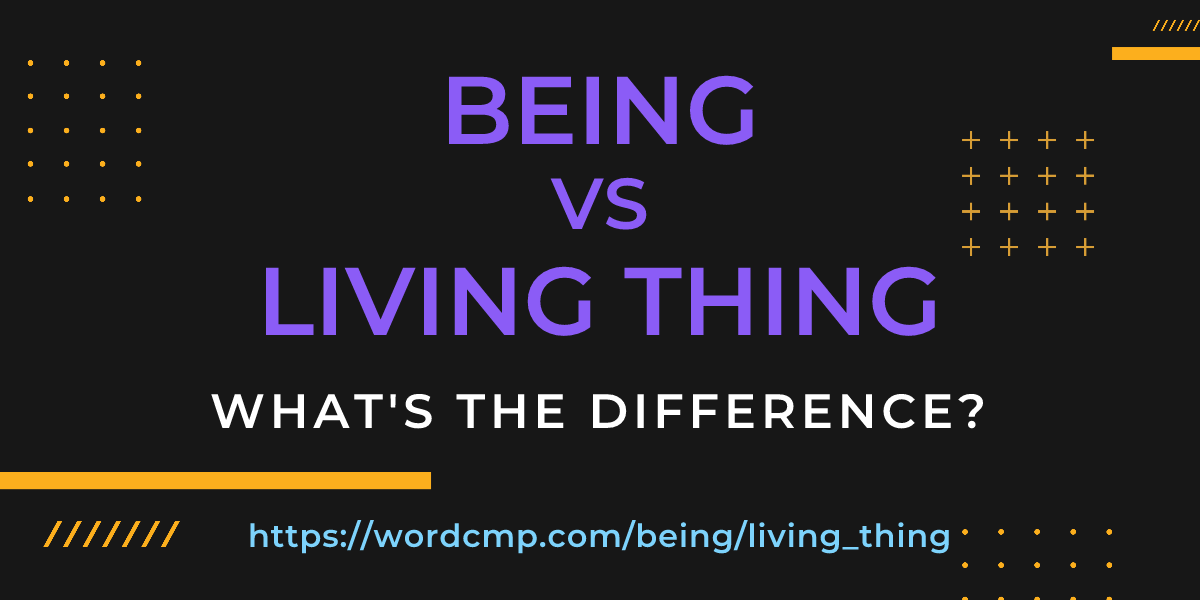Difference between being and living thing