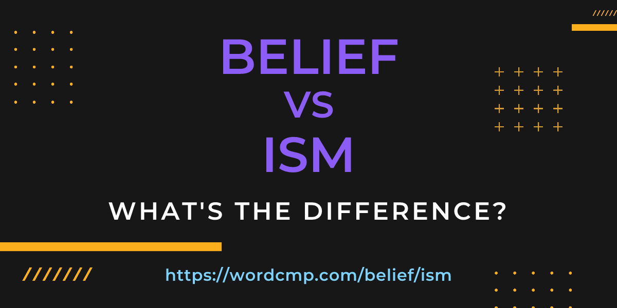Difference between belief and ism