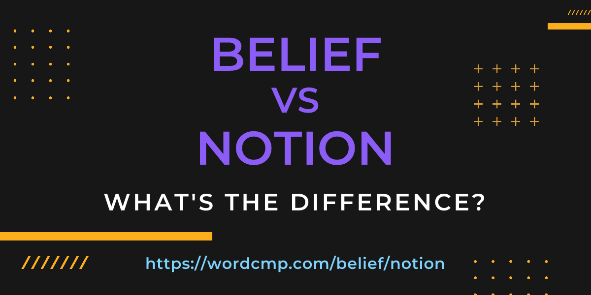 Difference between belief and notion