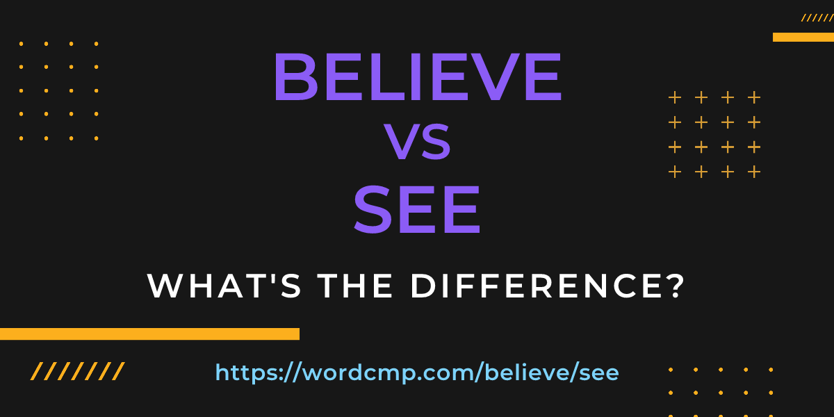 Difference between believe and see