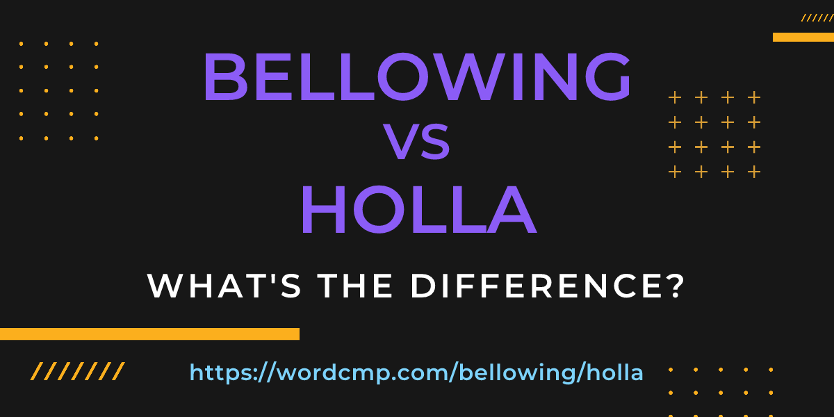 Difference between bellowing and holla