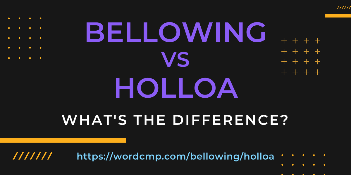 Difference between bellowing and holloa