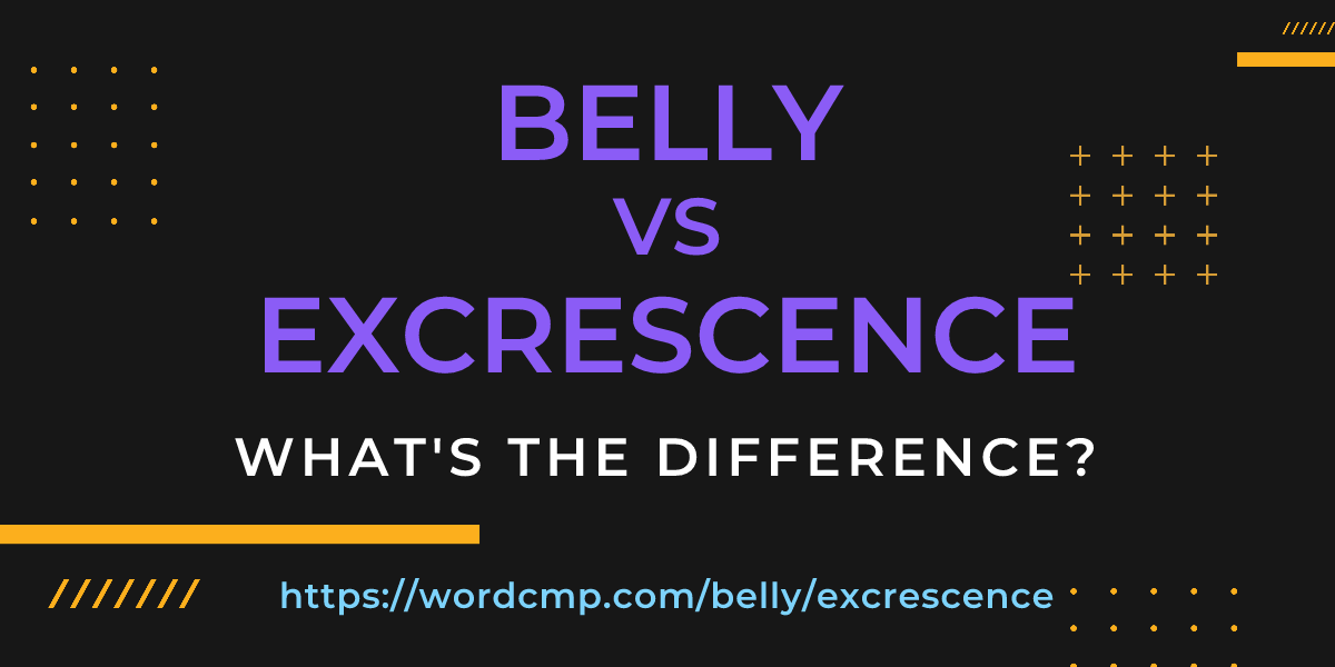 Difference between belly and excrescence