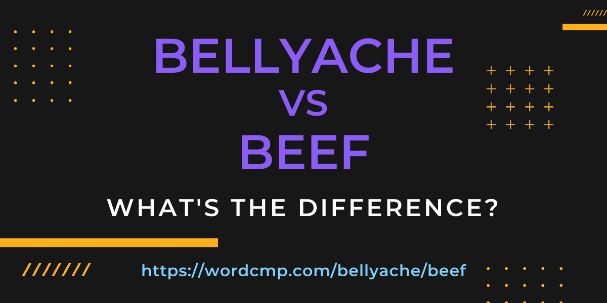 Difference between bellyache and beef
