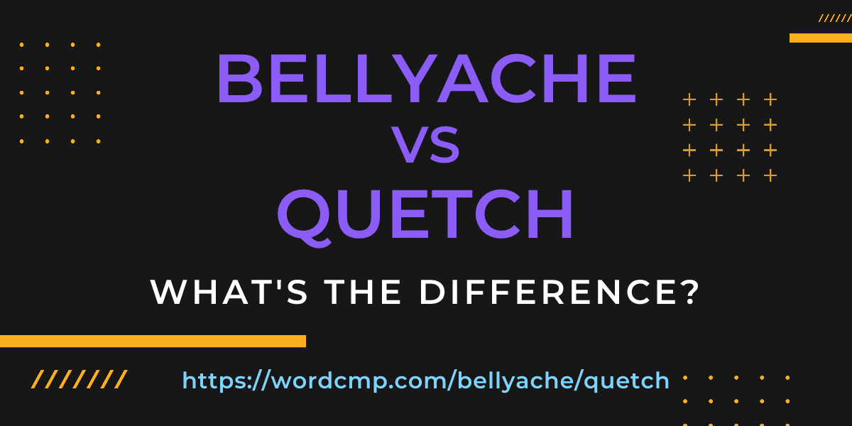 Difference between bellyache and quetch