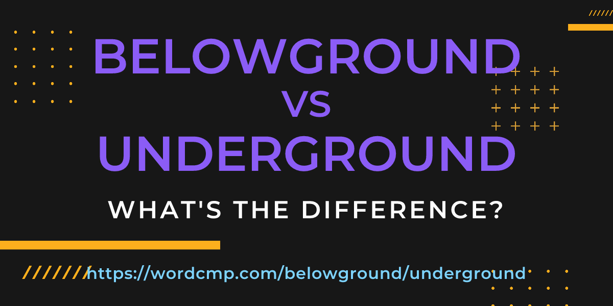 Difference between belowground and underground