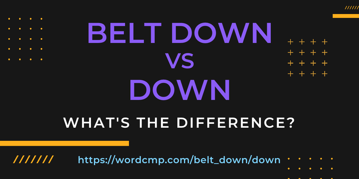 Difference between belt down and down