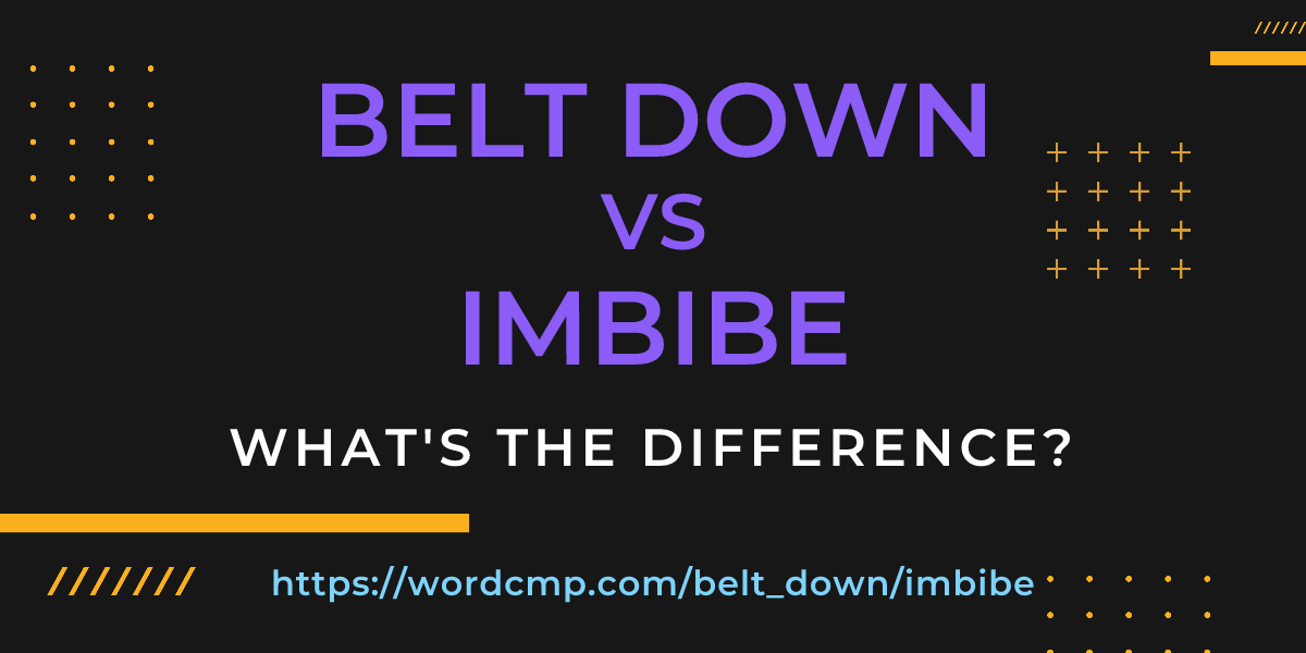 Difference between belt down and imbibe