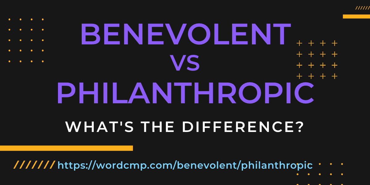Difference between benevolent and philanthropic