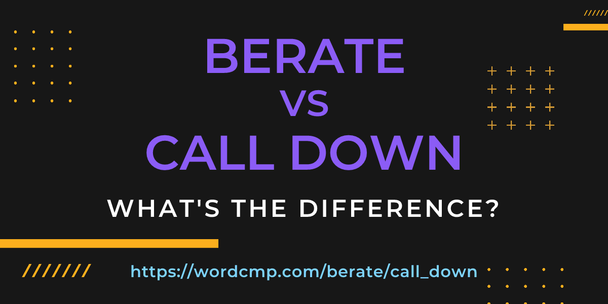 Difference between berate and call down