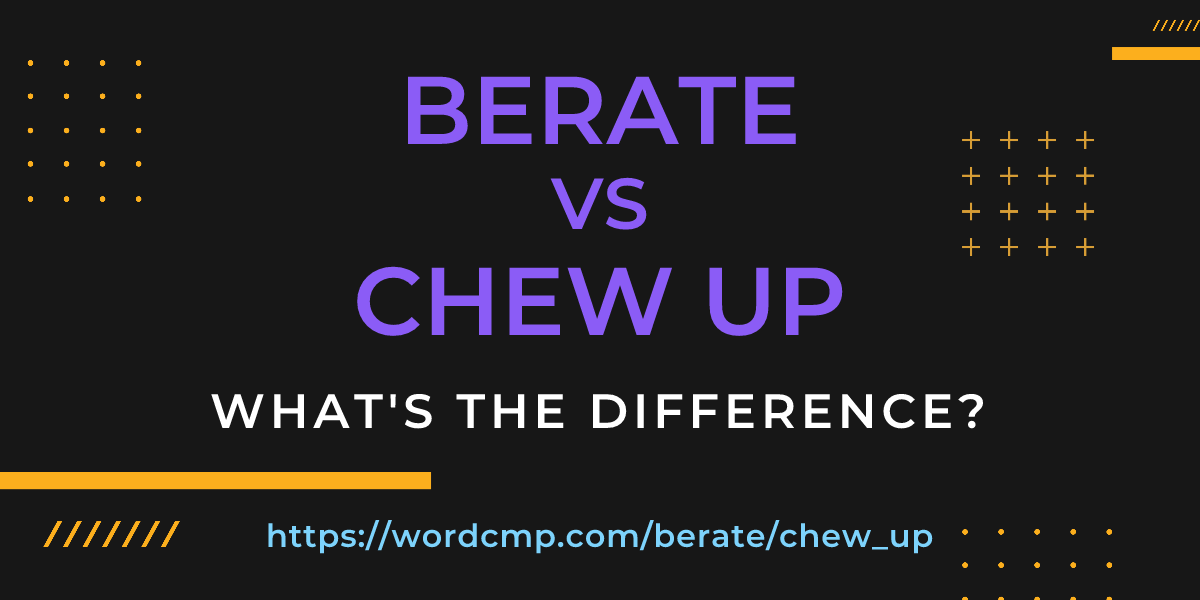 Difference between berate and chew up