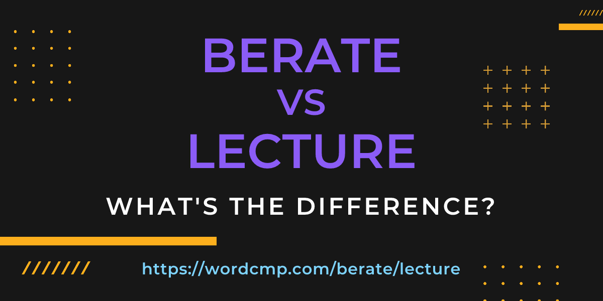 Difference between berate and lecture