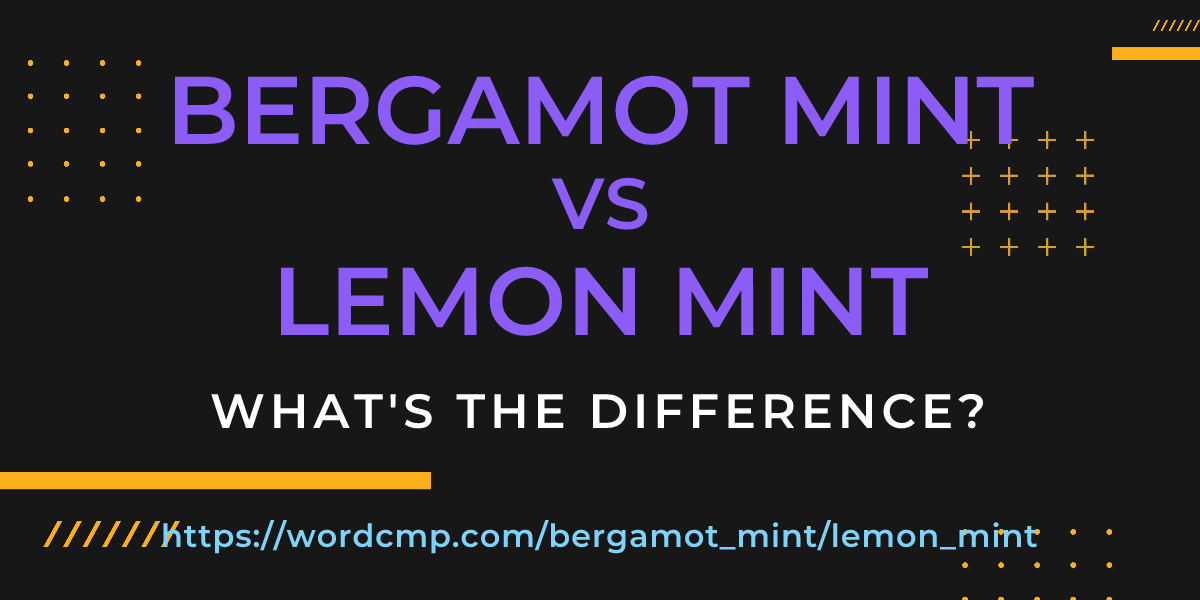 Difference between bergamot mint and lemon mint