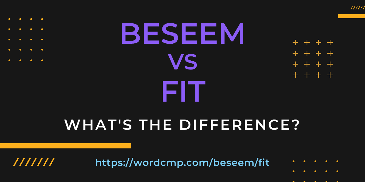 Difference between beseem and fit