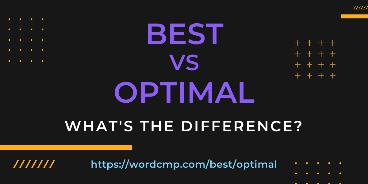 Difference between best and optimal