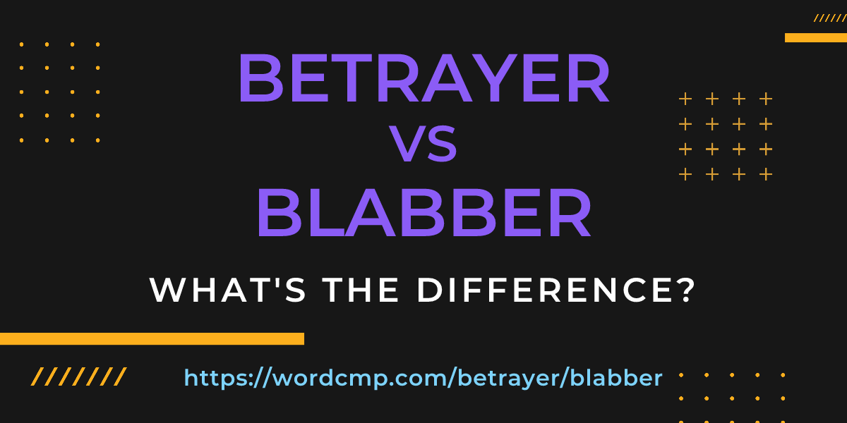 Difference between betrayer and blabber