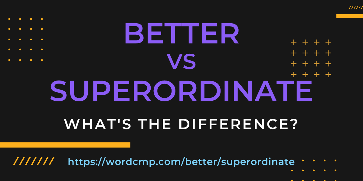Difference between better and superordinate