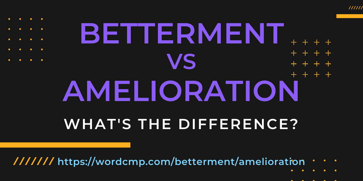 Difference between betterment and amelioration
