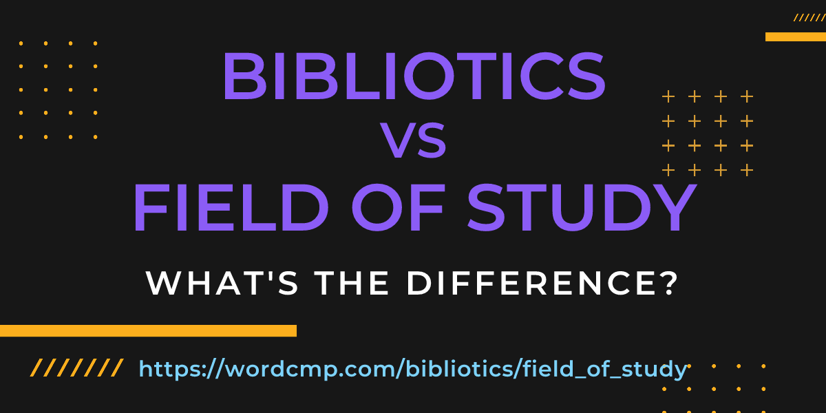 Difference between bibliotics and field of study