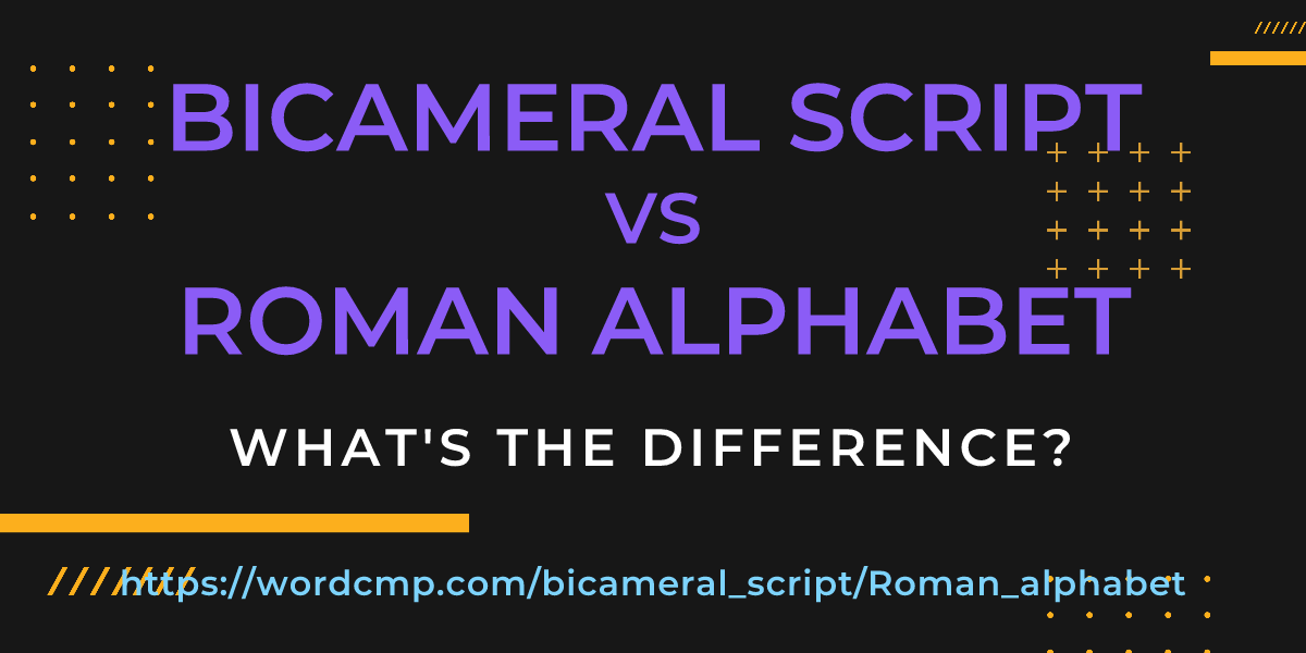 Difference between bicameral script and Roman alphabet