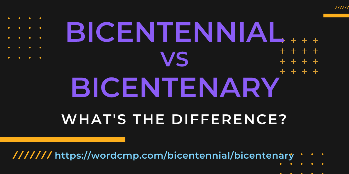 Difference between bicentennial and bicentenary