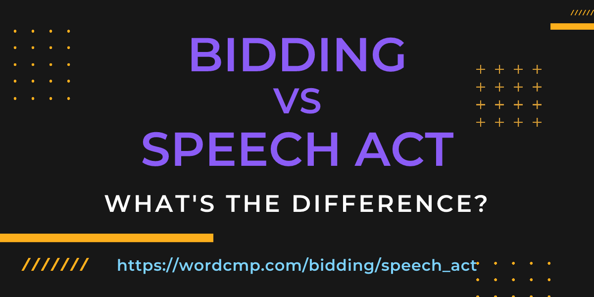 Difference between bidding and speech act