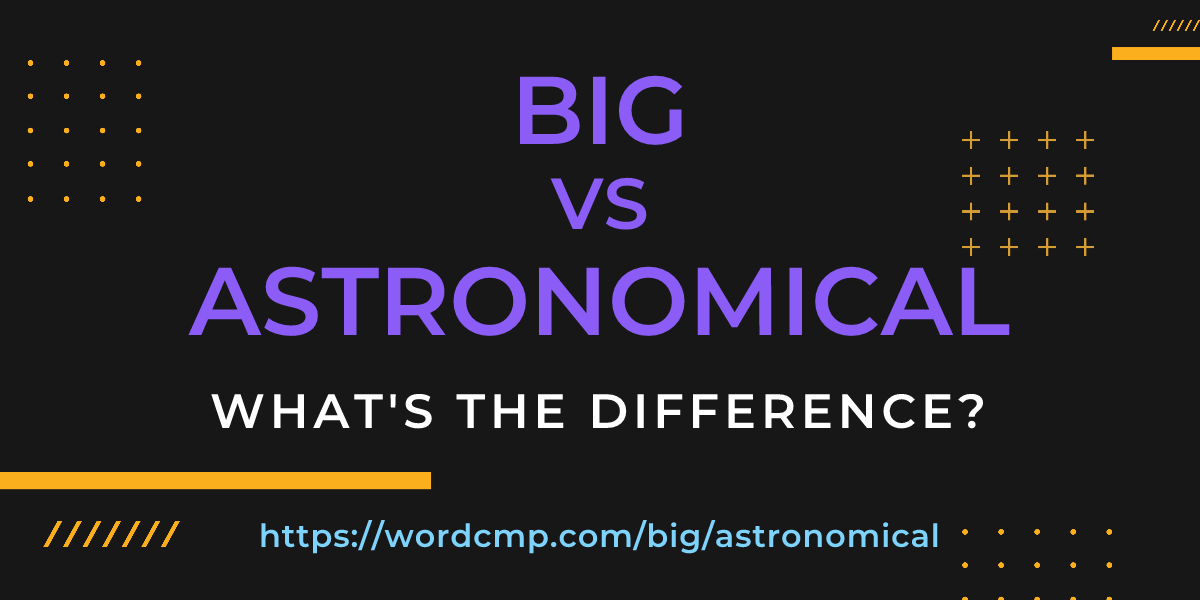 Difference between big and astronomical