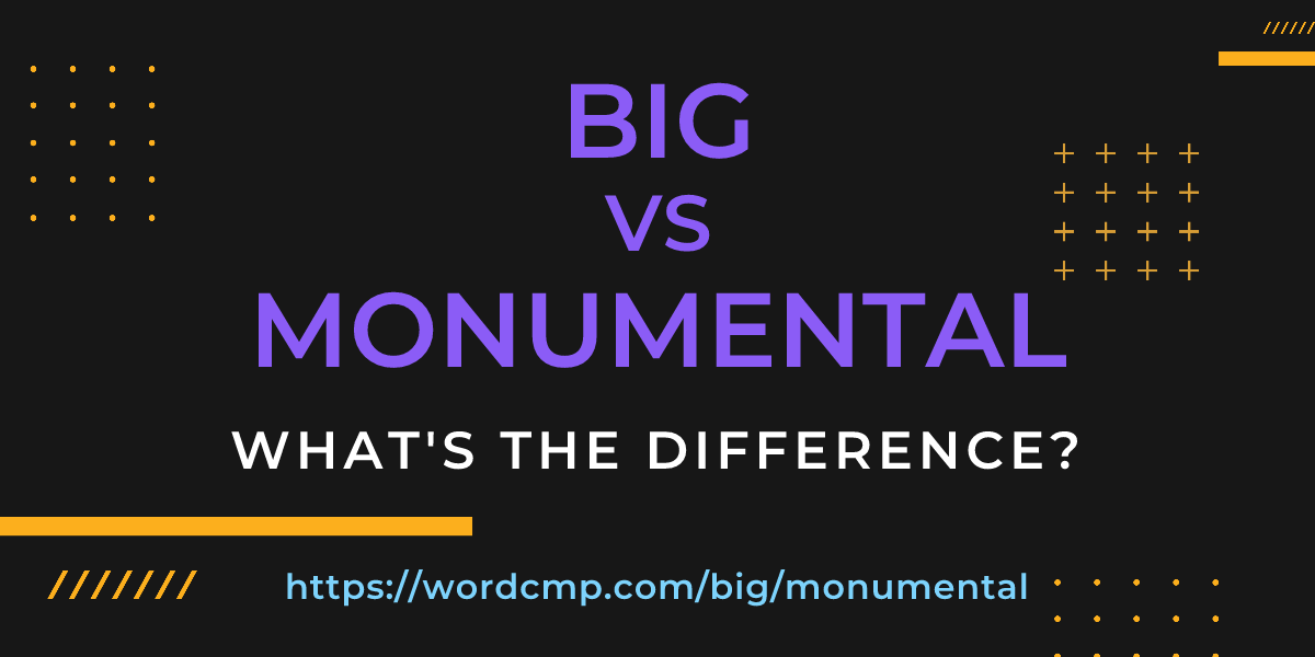 Difference between big and monumental