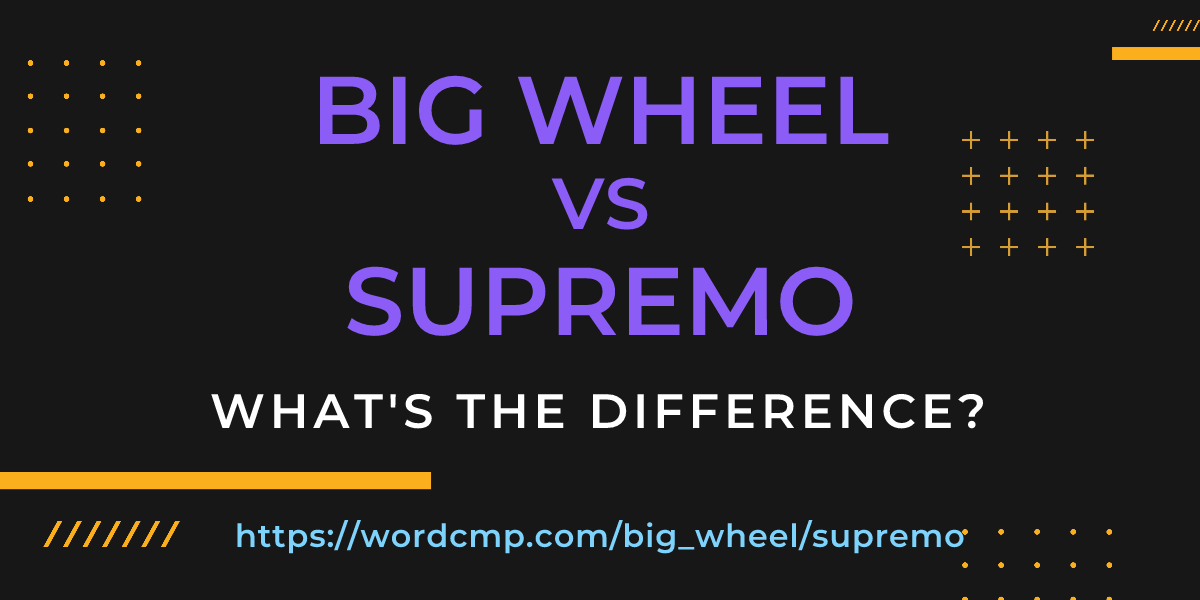 Difference between big wheel and supremo