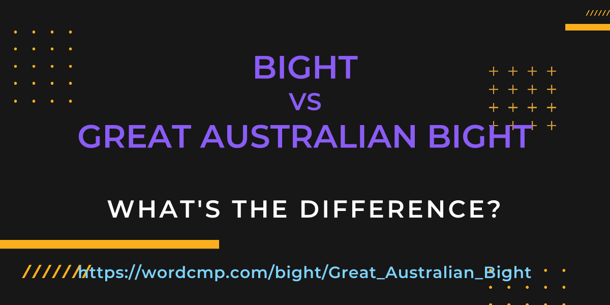Difference between bight and Great Australian Bight