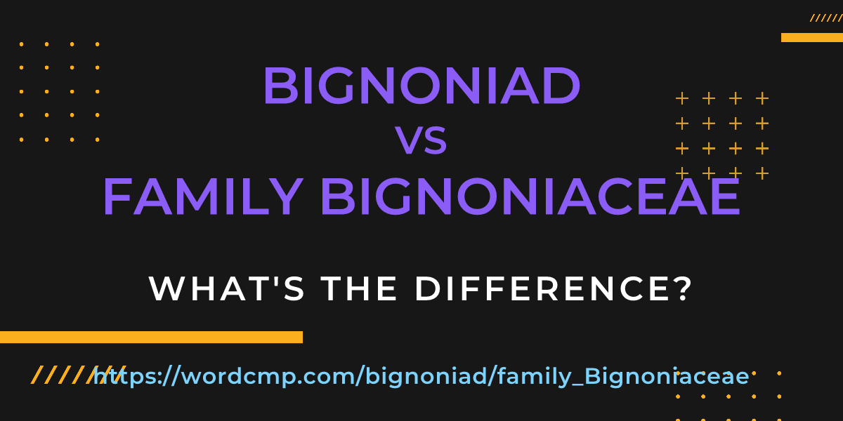 Difference between bignoniad and family Bignoniaceae