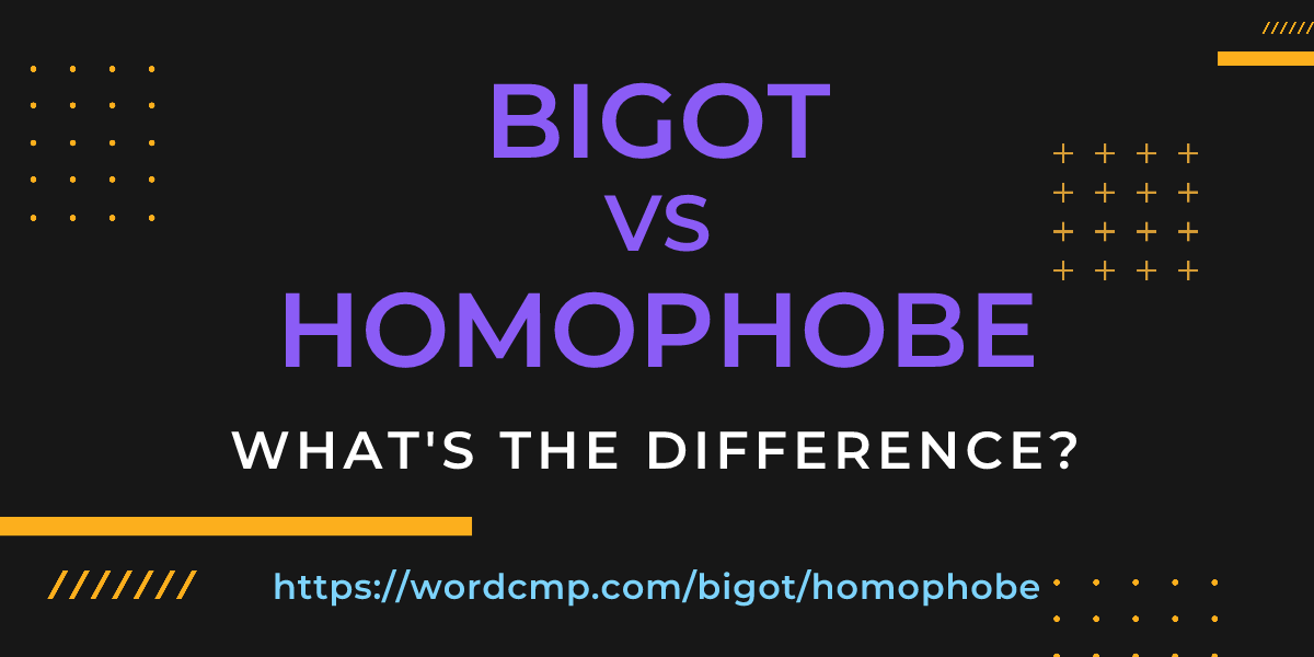 Difference between bigot and homophobe