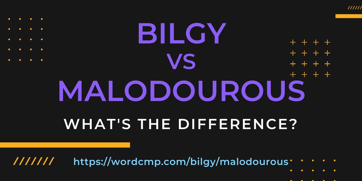 Difference between bilgy and malodourous