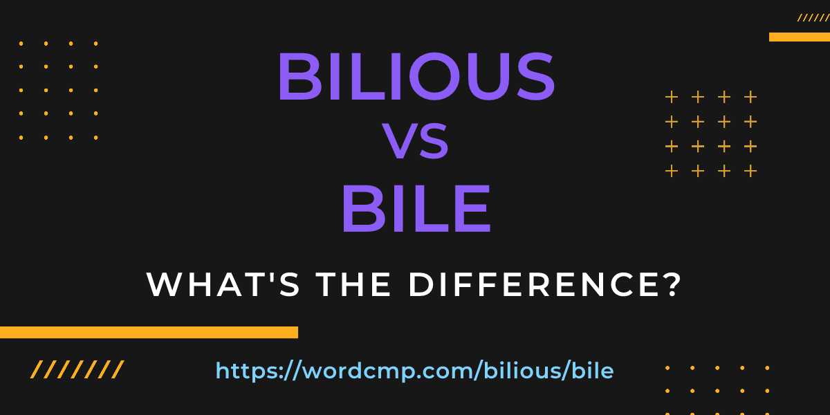 Difference between bilious and bile
