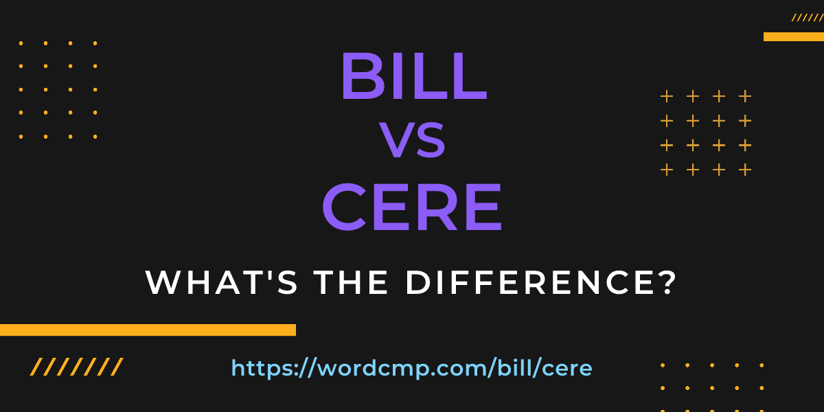 Difference between bill and cere