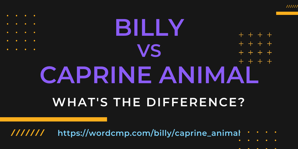 Difference between billy and caprine animal