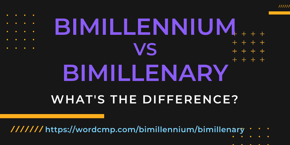 Difference between bimillennium and bimillenary