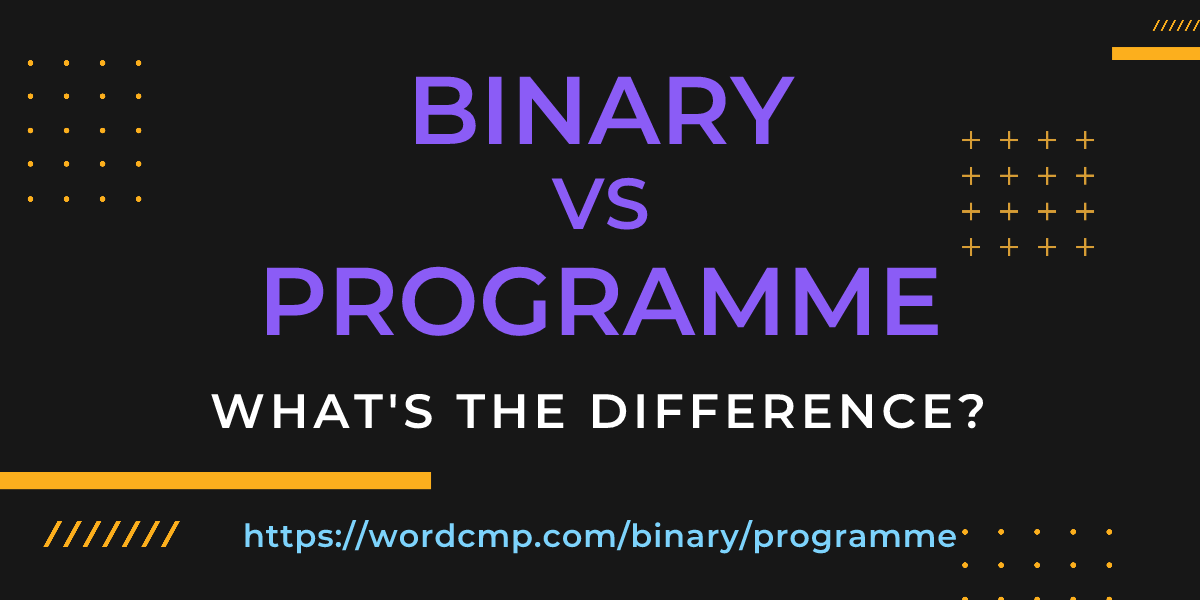 Difference between binary and programme