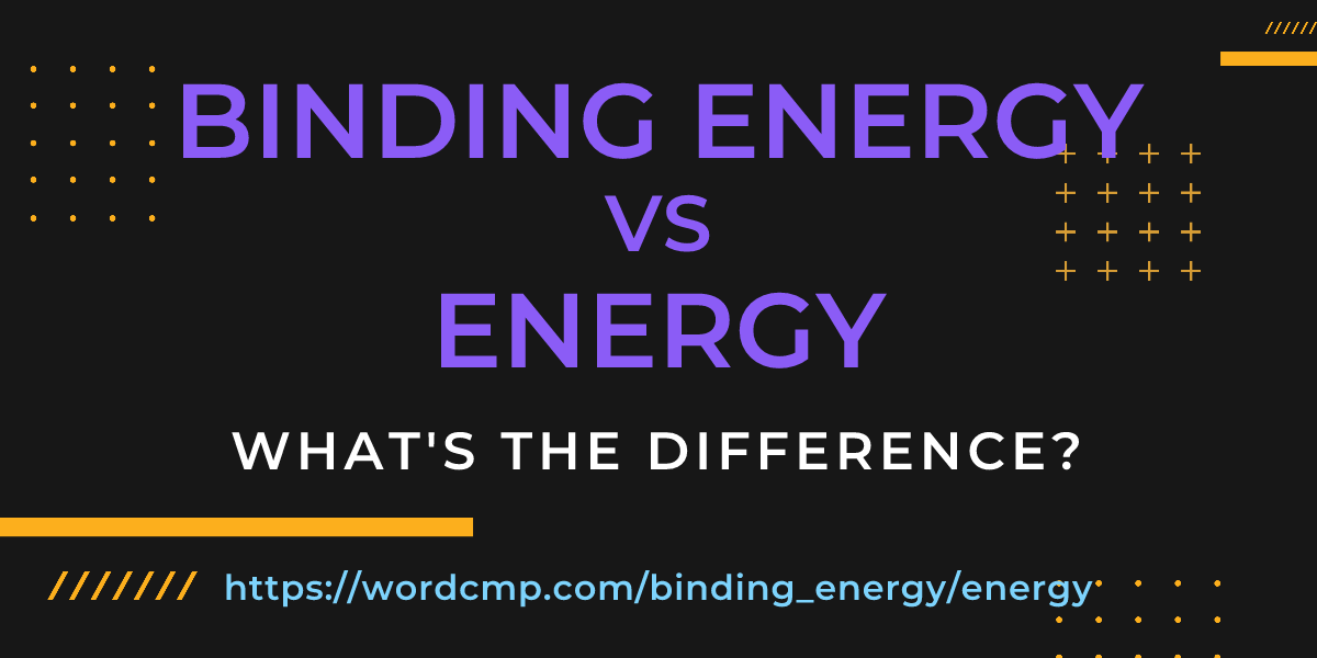 Difference between binding energy and energy