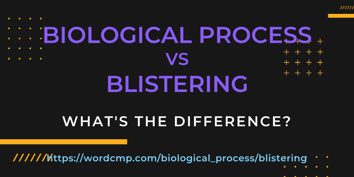 Difference between biological process and blistering