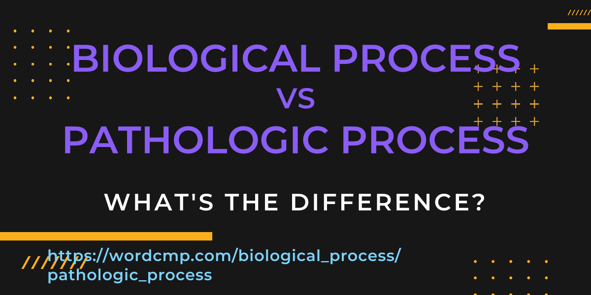 Difference between biological process and pathologic process